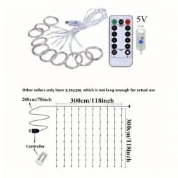Remote Control USB Fairy Lights 3 4 6 Meters LED Curtain String Lights for Christmas Home Bedroom Decoration Festive Party