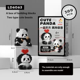 Cute Panda Building Blocks, DIY Educational Toys, Christmas/Halloween/Thanksgiving Day Gift
