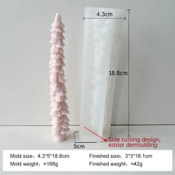 Long Rod Christmas Tree Candle Mold Handmade Aroma Candle Silicone Mould Long Pole Relief Christmas Candle Making Supplies