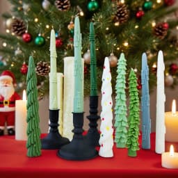 Long Rod Christmas Tree Candle Mold Handmade Aroma Candle Silicone Mould Long Pole Relief Christmas Candle Making Supplies