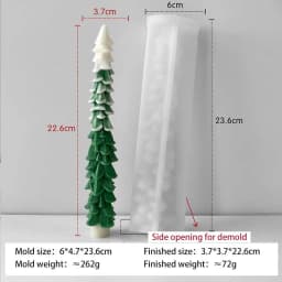 Long Rod Christmas Tree Candle Mold Handmade Aroma Candle Silicone Mould Long Pole Relief Christmas Candle Making Supplies