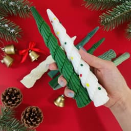 Long Rod Christmas Tree Candle Mold Handmade Aroma Candle Silicone Mould Long Pole Relief Christmas Candle Making Supplies