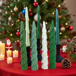 Long Rod Christmas Tree Candle Mold Handmade Aroma Candle Silicone Mould Long Pole Relief Christmas Candle Making Supplies