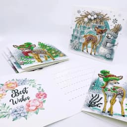 6-Piece DIY Diamond Painting Set Christmas Theme Greeting Card, Wishes and Wishes, Unique Design