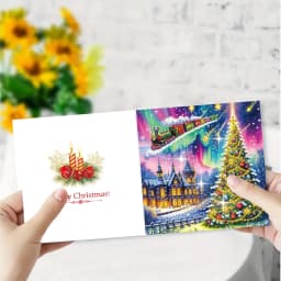 6-Piece DIY Diamond Painting Set Christmas Theme Greeting Card, Wishes and Wishes, Unique Design