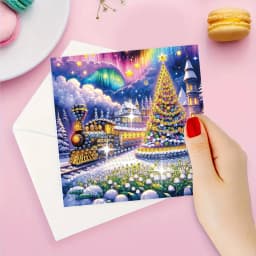 6-Piece DIY Diamond Painting Set Christmas Theme Greeting Card, Wishes and Wishes, Unique Design