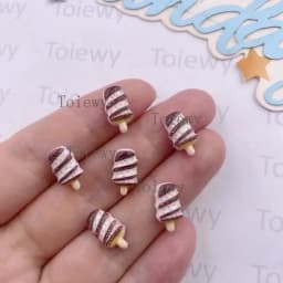 50pcs Resin Mini Colorful Christmas Decor Cartoon Magic Wand Cake Popsicle Figurine Flatback Stone Nail Art Scrapbook DIY Crafts