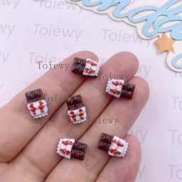 50pcs Resin Mini Colorful Christmas Decor Cartoon Magic Wand Cake Popsicle Figurine Flatback Stone Nail Art Scrapbook DIY Crafts