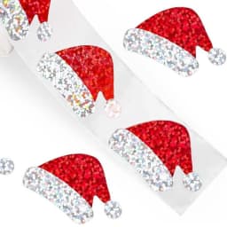 100-500pcs Glitter Red Christmas Hat Stickers Party Christmas Gift Wrapping Label Children Scrapbook Stationery Stickers