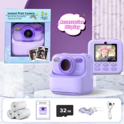 Kids Digital Camera 1080P Vedio Thermal Instant Print Camera With 32G For Girls Boys Age 3-12 Best Christmas Birthday Gifts