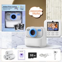 Kids Digital Camera 1080P Vedio Thermal Instant Print Camera With 32G For Girls Boys Age 3-12 Best Christmas Birthday Gifts