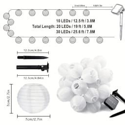 LED Solar Lantern String Lights Outdoor Garland Fairy Lights Solar Powered Garden Decorative Light for Christmas Wedding Party