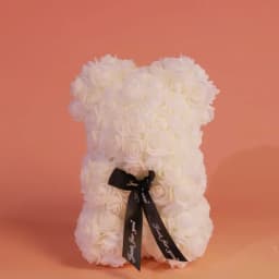 Home Romantic Valentine's Day Eternal Rose Bear, Christmas Wedding Floral Decoration Gift, Creative Rose Bear Hug Bear for Home
