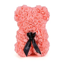 Home Romantic Valentine's Day Eternal Rose Bear, Christmas Wedding Floral Decoration Gift, Creative Rose Bear Hug Bear for Home