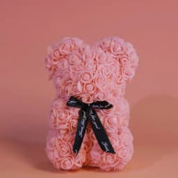 Home Romantic Valentine's Day Eternal Rose Bear, Christmas Wedding Floral Decoration Gift, Creative Rose Bear Hug Bear for Home