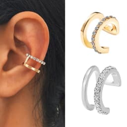 Fashion Exquisite Rhinestone Decor Ear Cuff Earring for Woman Ear 2025 Summer New Arrival Christmas Jewelry Gift