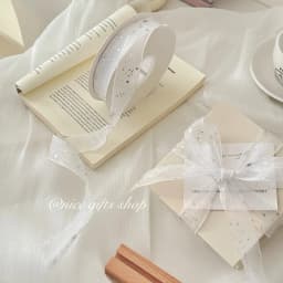 Silver Star Glitter Snow Gauze Ribbon Flower Wrapping Ribbon DIY Hair Accessories Bow Ribbons Holiday Gift Decoration Christmas