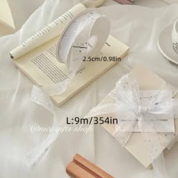 Silver Star Glitter Snow Gauze Ribbon Flower Wrapping Ribbon DIY Hair Accessories Bow Ribbons Holiday Gift Decoration Christmas