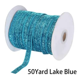50Yard Glitter Velvet Satin Ribbon Multicolor No Elastic Single Face Ribbon for Christmas DIY Craft Gift Wrapping Bow Decoration