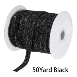 50Yard Glitter Velvet Satin Ribbon Multicolor No Elastic Single Face Ribbon for Christmas DIY Craft Gift Wrapping Bow Decoration