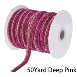 50Yard Glitter Velvet Satin Ribbon Multicolor No Elastic Single Face Ribbon for Christmas DIY Craft Gift Wrapping Bow Decoration
