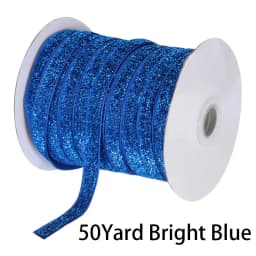 50Yard Glitter Velvet Satin Ribbon Multicolor No Elastic Single Face Ribbon for Christmas DIY Craft Gift Wrapping Bow Decoration