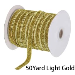 50Yard Glitter Velvet Satin Ribbon Multicolor No Elastic Single Face Ribbon for Christmas DIY Craft Gift Wrapping Bow Decoration