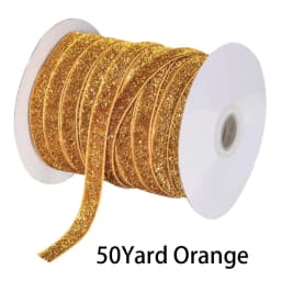 50Yard Glitter Velvet Satin Ribbon Multicolor No Elastic Single Face Ribbon for Christmas DIY Craft Gift Wrapping Bow Decoration