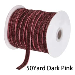 50Yard Glitter Velvet Satin Ribbon Multicolor No Elastic Single Face Ribbon for Christmas DIY Craft Gift Wrapping Bow Decoration