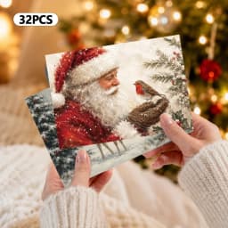 32pcs, Winter Christmas Postcards, Wall Stickers, Mailing Cards, Greeting Cards, DIY Postcards, Commemorative Postcards,