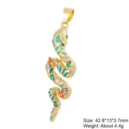 Juya Micro Pave Zircon 18K Real Gold Plated Luxury Animal Panther Lion Leopard Charms For DIY Christmas Pendant Jewelry Making