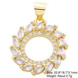 Juya Micro Pave Zircon 18K Real Gold Plated Luxury Animal Panther Lion Leopard Charms For DIY Christmas Pendant Jewelry Making