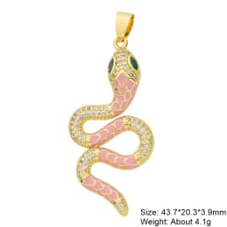 Juya Micro Pave Zircon 18K Real Gold Plated Luxury Animal Panther Lion Leopard Charms For DIY Christmas Pendant Jewelry Making