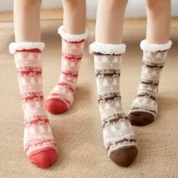 Winter Warm Socks Women penguin Plush Soft Female Non Slip Floor Slippers Short Sock Fuzzy Fluffy Deer Elk Bear Christmas Gift