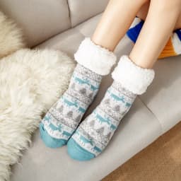 Winter Warm Socks Women penguin Plush Soft Female Non Slip Floor Slippers Short Sock Fuzzy Fluffy Deer Elk Bear Christmas Gift