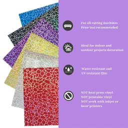 Holographic Cobblestone Pattern Iridescent Adhesive Vinyl Making Graphics for Window Glass Christmas Cards Decor DIY Cut Film
