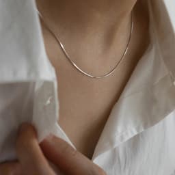 925 Sterling Silver 1mm Snake Chain Necklace, 16–30 Inches, Women's Christmas Party Gift Jewelry Fashion