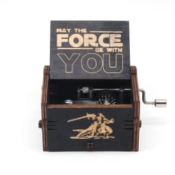 Hotsale Antique carved Wooden Hand Crank Music Box StarWars Music Box figure Christmas Birthday Gift