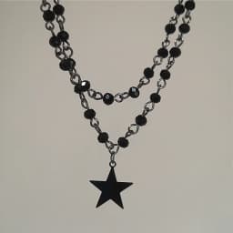 Gothic Vintage Layered Black Star Pendant Necklaces for Women Hip Hop Rock Y2K Necklace Goth Jewelry Christmas Birthday Gifts