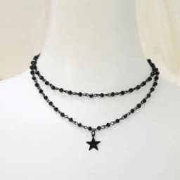 Gothic Vintage Layered Black Star Pendant Necklaces for Women Hip Hop Rock Y2K Necklace Goth Jewelry Christmas Birthday Gifts