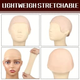 Bald Outfit Cosplay Accessories Set with Latex Bald Hat And Nylon Wig Cap for Halloween Christmas Carnival April Fool's Party