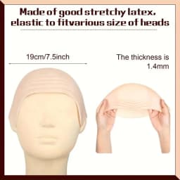 Bald Outfit Cosplay Accessories Set with Latex Bald Hat And Nylon Wig Cap for Halloween Christmas Carnival April Fool's Party
