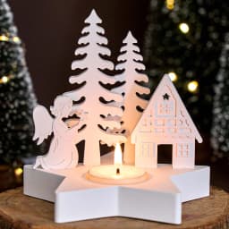 Christmas Decor Star Candle Holder Silicone Mold DIY Christmas Tree Angel Elk Santa Claus Candlestick Plaster Resin Craft Molds