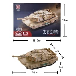 1/72 Creative Military Series Building Blocks Beige Armored Transport Vehicle M-Track Vs M1A2 Tank Model Toys For Christmas Gift