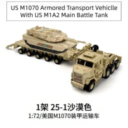 1/72 Creative Military Series Building Blocks Beige Armored Transport Vehicle M-Track Vs M1A2 Tank Model Toys For Christmas Gift