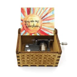 Different styles Wooden Hand Cranked Music Box Jurassic Can't Help Falling in Love Valentine's Day to Christmas Birthday Gift