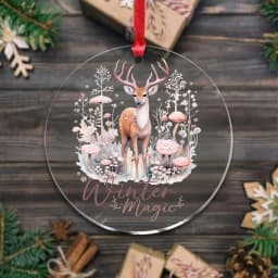 2pcs Winter Christmas Forest Animal DIY UV DTF Rub On Transfer Stickers Tumbler Glass Cup Can Wrap Card Xmas Tree Ornament Decor