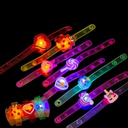 12-60Pcs Cute Cartoon Glowing Bracelet Kids Birthday Party Wedding Guest Gift Halloween Christmas Carnival Party Gift Decoration