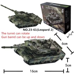 1/72 Creative Military Series Building Blocks Armored Transport Vehicle M-Track Vs Leopard 2 Tank Model Toys For Christmas Gifts
