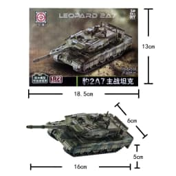1/72 Creative Military Series Building Blocks Armored Transport Vehicle M-Track Vs Leopard 2 Tank Model Toys For Christmas Gifts